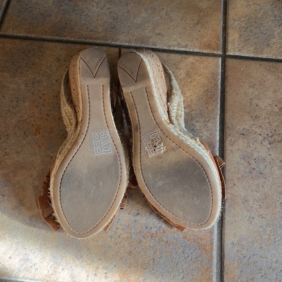 Prada Tan Leather Espadrille Wedge - Picture 3 of 4